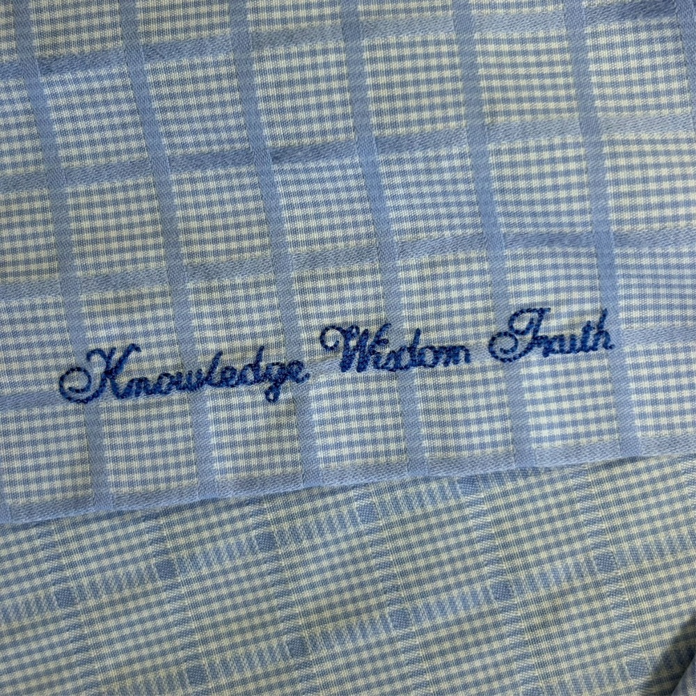 Robert Graham Long Sleeve Shirt Mens XL* Light Blue Check Spread Collar Snap - Picture 12 of 14